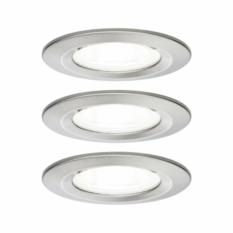 Paulmann Lampen1a 92979 GU10 LED | IP44 6.5W Einbauleuchte Nova Eisen rund 3er Set