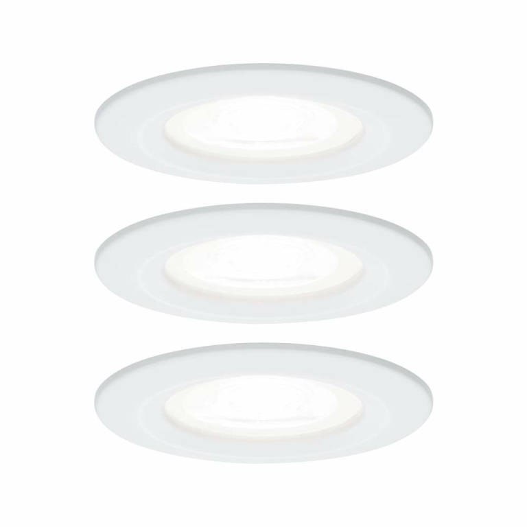 Paulmann LED Einbauleuchte Nova 3er Set rund 6.5W IP44 GU10 Weiß (matt) 4000K 230V