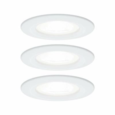 Paulmann LED Einbauleuchte Nova 3er Set rund 6.5W IP44 GU10 Weiß (matt) 4000K 230V