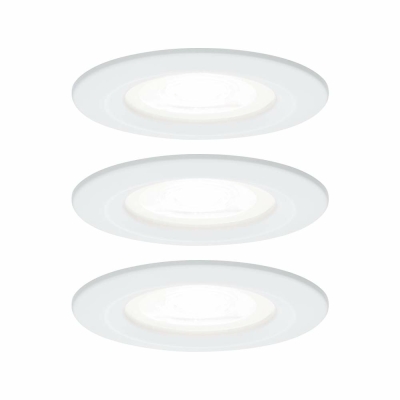 Paulmann LED Einbauleuchte Nova 3er Set rund 6.5W IP44 GU10 Weiß (matt) 4000K 230V