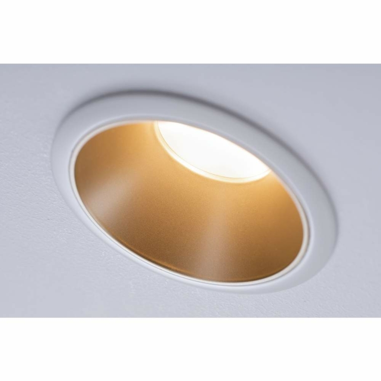 Paulmann LED Einbauleuchte Cole Coin Weiß/Gold matt 3er-Set 6W 470lm 2700K IP44 3-Step-Dim