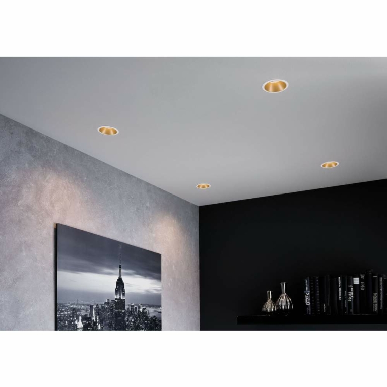 Paulmann LED Einbauleuchte Cole Coin Weiß/Gold matt 3er-Set 6W 470lm 2700K IP44 3-Step-Dim