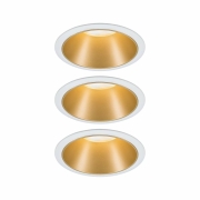 LED Einbauleuchte Cole Coin Weiß/Gold matt 3er-Set 6W 470lm 2700K IP44 3-Step-Dim
