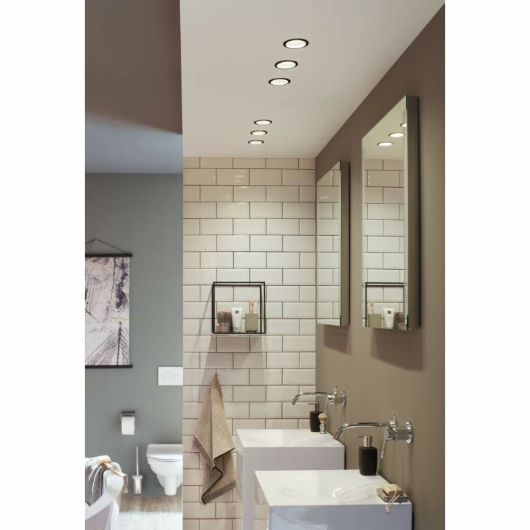 Paulmann LED Einbauleuchte Cole Coin Schwarz/Silber 3er-Set 6W 470lm 2700K IP44 3-Step-Dim