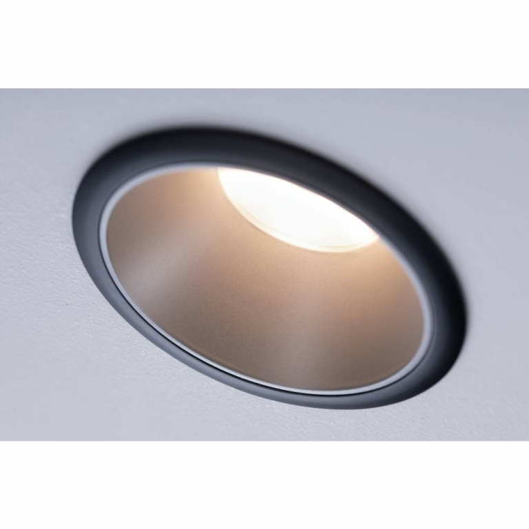 Paulmann LED Einbauleuchte Cole Coin Schwarz/Silber 3er-Set 6W 470lm 2700K IP44 3-Step-Dim