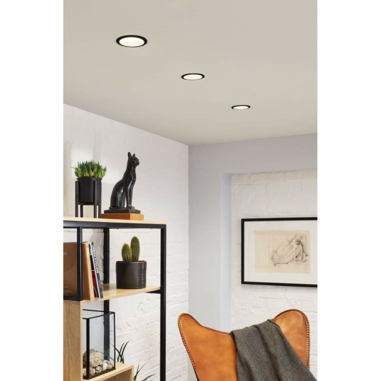 Paulmann LED Einbauleuchte Cole Coin Schwarz/Silber 3er-Set 6W 470lm 2700K IP44 3-Step-Dim