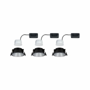 LED Einbauleuchte Cole Coin Schwarz/Silber 3er-Set 6W 470lm 2700K IP44 3-Step-Dim