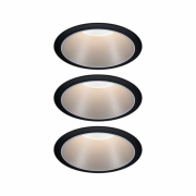 LED Einbauleuchte Cole Coin Schwarz/Silber 3er-Set 6W 470lm 2700K IP44 3-Step-Dim