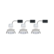 LED Einbauleuchte Cole Coin Weiß/Silber 3er-Set 6W 470lm 2700K IP44 3-Step-Dim