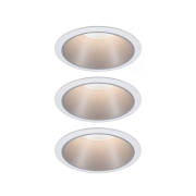LED Einbauleuchte Cole Coin Weiß/Silber 3er-Set 6W 470lm 2700K IP44 3-Step-Dim