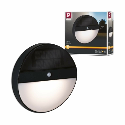 Paulmann Outdoor Solar LED-Wandleuchte Elios anthrazit mit Bewegungsmelder IP44 50lm 3000K rund