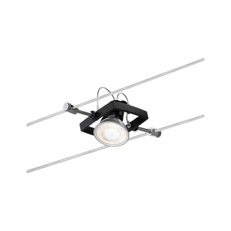 Paulmann Seilsystem Mac II Basisset GU5,3 max. 5x10W 230/12V Schwarz matt