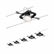 Seilsystem Mac II Basisset GU5,3 max. 5x10W 230/12V Schwarz matt