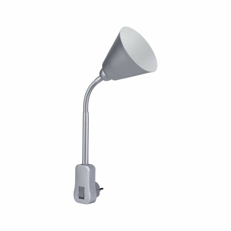 Paulmann 95429 Steckerleuchte Junus mit Flexarm E14 Grau | Lampen1a