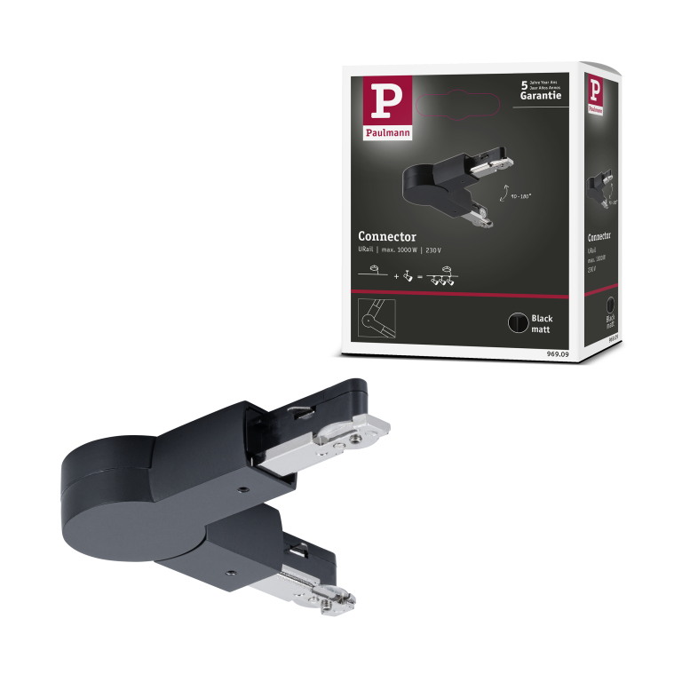 URail Gelenk-Verbinder Schwarz matt für Winkel bis 90°