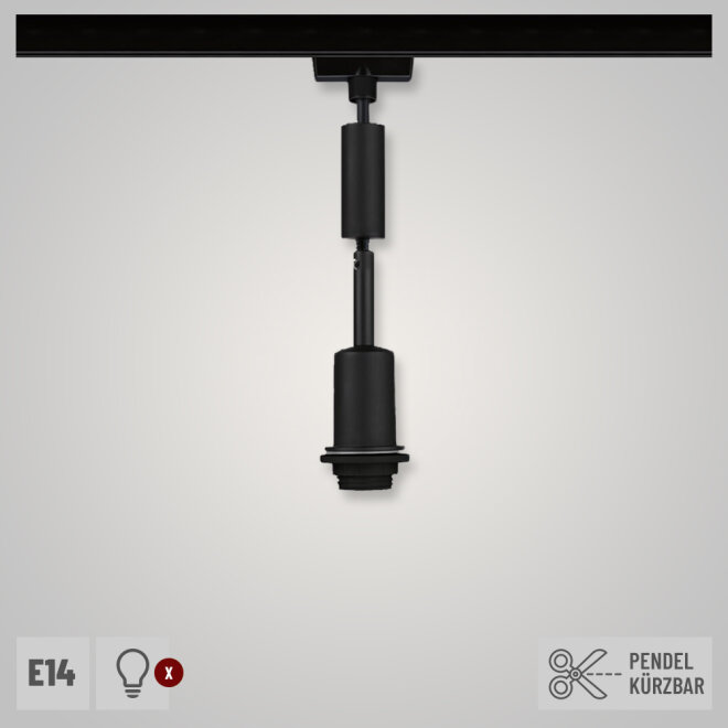 Paulmann 96912 URail DecoSystems Pendel schwarz matt max. 1x20W E14 ohne  Leuchtmittel | Lampen1a
