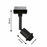 URail DecoSystems Basis Einzelspot Schwarz matt E14 max. 20W