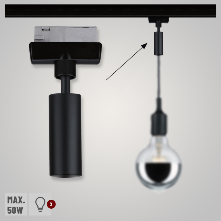 Paulmann URail Pendeladapter Universal Schwarz matt max. 50W
