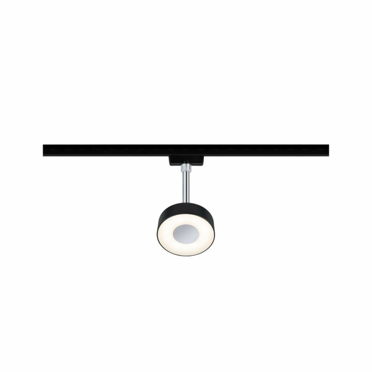 Paulmann URail LED Schienenspot Circle 5W 152lm 2700K dimmbar schwarz matt chrom (LED fest verbaut)