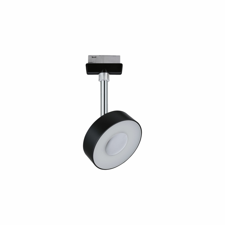Paulmann URail LED Schienenspot Circle 5W 152lm 2700K dimmbar schwarz matt chrom (LED fest verbaut)
