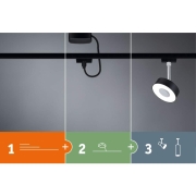 URail LED Schienenspot Circle 5W 152lm 2700K dimmbar schwarz matt chrom (LED fest verbaut)