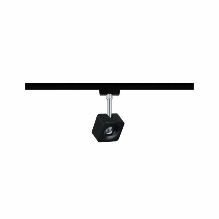 Paulmann URail LED Schienenspot Cube 65° 8W 540lm 2700K dimmbar schwarz matt chrom (LED fest verbaut)