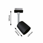 URail Schienenspot Cover GU10 max. 10W schwarz matt chrom