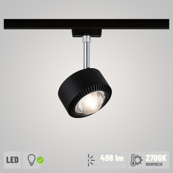 Paulmann URail LED Schienenspot Aldan 8W 498lm 2700K dimmbar schwarz matt chrom (LED fest verbaut)