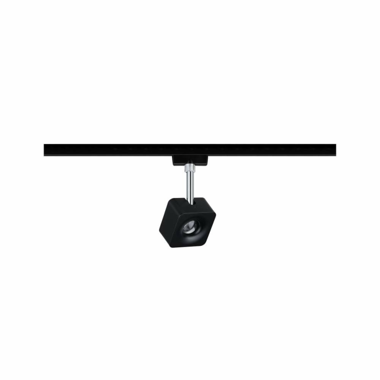 Paulmann URail LED Schienenspot Cube 65° 8W 589lm 4000K dimmbar schwarz matt chrom (LED fest verbaut)