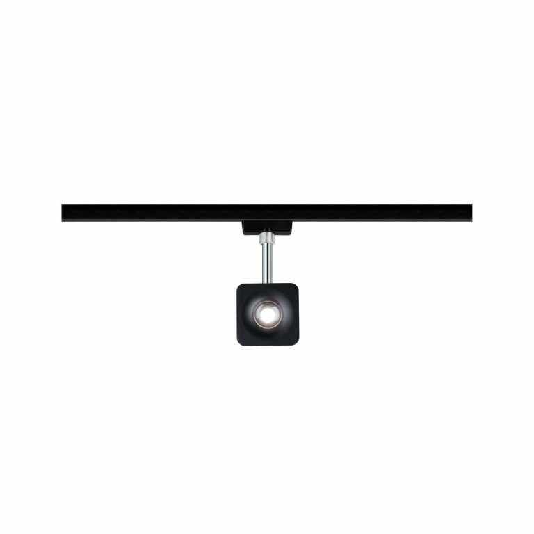 Paulmann URail LED Schienenspot Cube 65° 8W 589lm 4000K dimmbar schwarz matt chrom (LED fest verbaut)