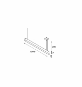 GLENOS Pendelleuchte aluminium eloxiert 105cm 43W 3300lm 4000K