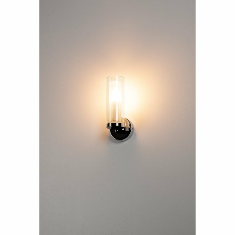 SLV WL 105 Wandleuchte, chrom, doppelt Glas, 1xE14
