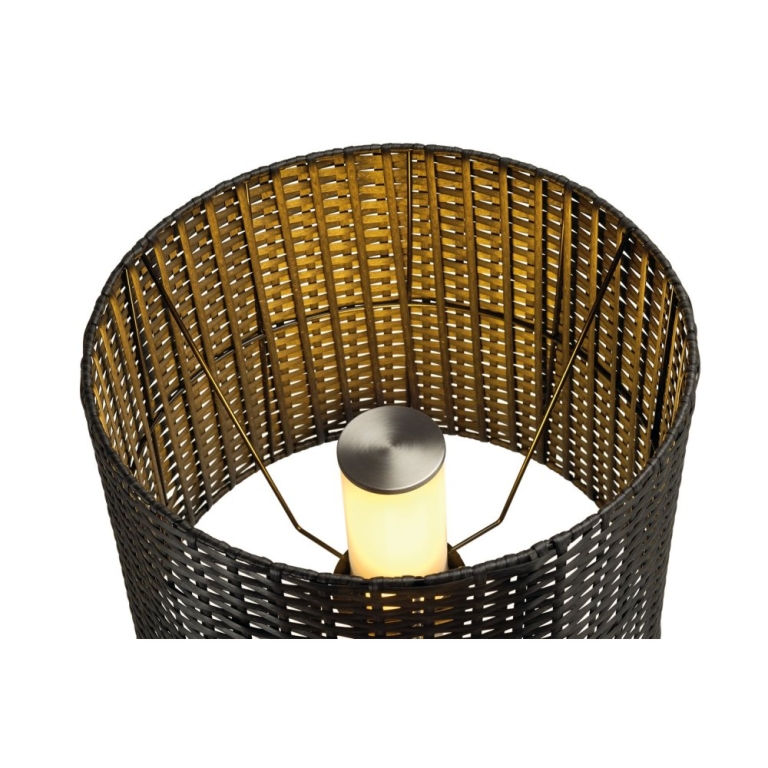 SLV ADEGAN MANILA SL Stehleuchte, PE Rattan anthrazit + SST 304 + Granit G654, E27, max. 15W