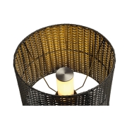 ADEGAN MANILA SL Stehleuchte, PE Rattan anthrazit + SST 304 + Granit G654, E27, max. 15W