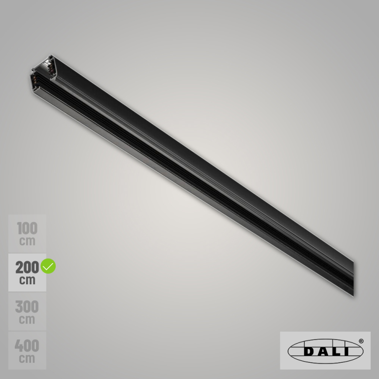 SLV S-TRACK DALI 3-Phasen Stromschiene 2m schwarz Aufbauschiene