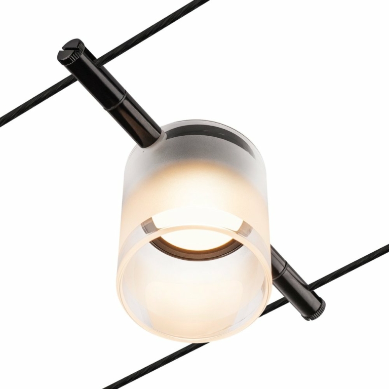 SLV COMET LED Seilleuchte schwarz gefrostet 2700K für TENSEO Niedervolt-Seilsystem