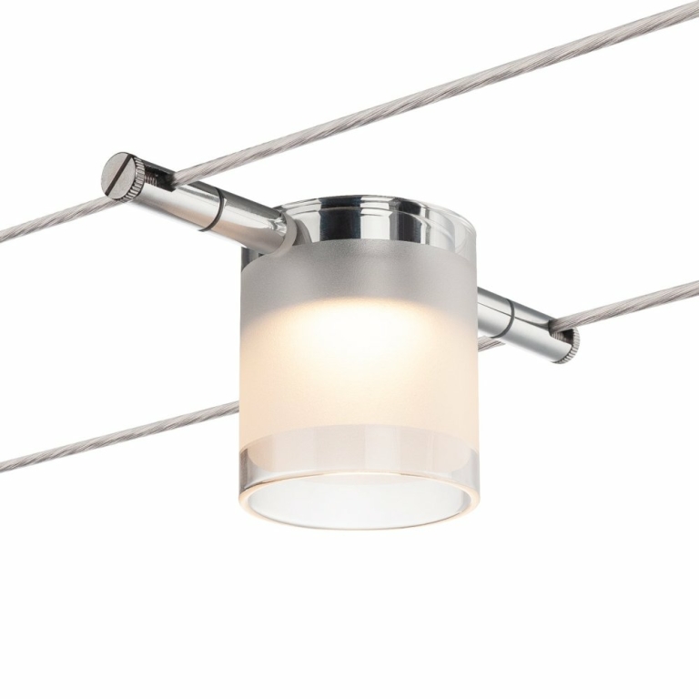 SLV COMET LED Seilleuchte chrom gefrostet 2700K für TENSEO Niedervolt-Seilsystem