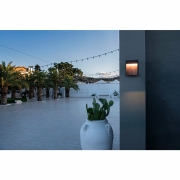 FLATT Outdoor LED Wandaufbauleuchte 3000K IP65 anthrazit/braun