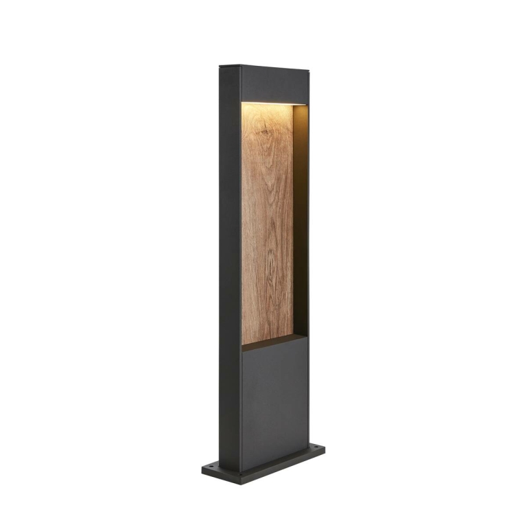 SLV LED Außenleuchte FLATT POLE 65cm LED Wegeleuchte CCT-Switch 3000K/4000K 400lm IP65 anthrazit/braun