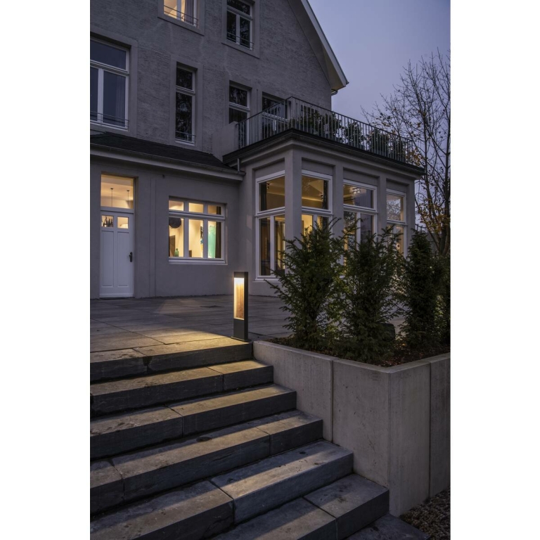 SLV LED Außenleuchte FLATT POLE 65cm LED Wegeleuchte CCT-Switch 3000K/4000K 400lm IP65 anthrazit/braun