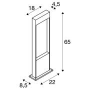 LED Außenleuchte FLATT POLE 65cm LED Wegeleuchte CCT-Switch 3000K/4000K 400lm IP65 anthrazit/braun