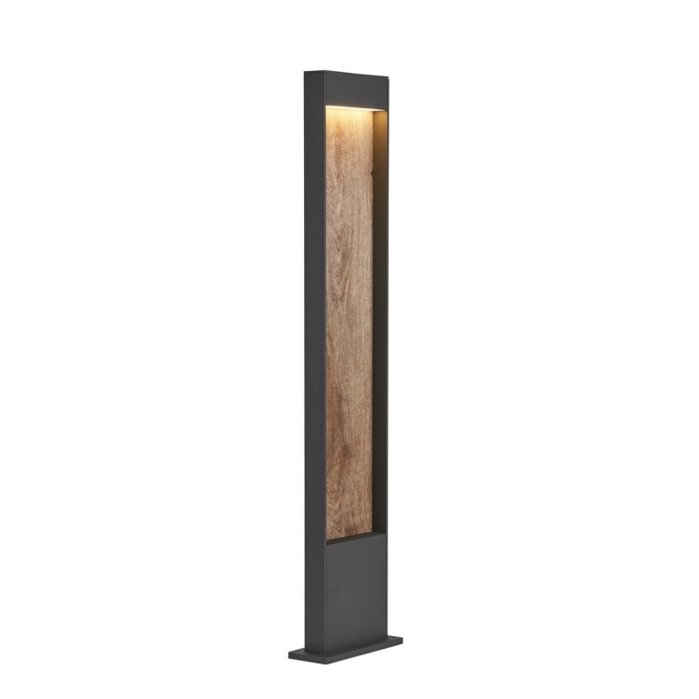 SLV LED Außenleuchte FLATT POLE 100cm LED Wegeleuchte CCT-Switch 3000K/4000K 400lm IP65 anthrazit/braun