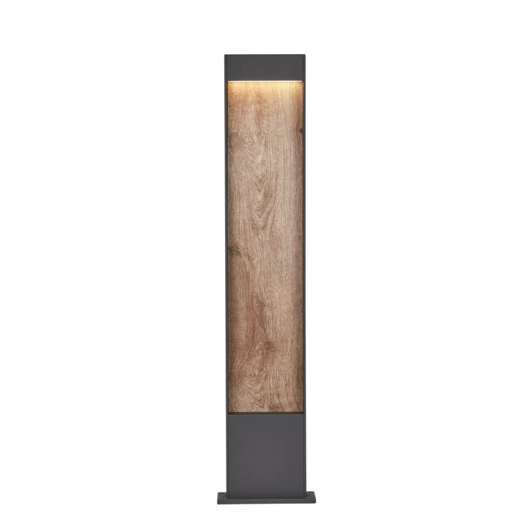 SLV LED Außenleuchte FLATT POLE 100cm LED Wegeleuchte CCT-Switch 3000K/4000K 400lm IP65 anthrazit/braun
