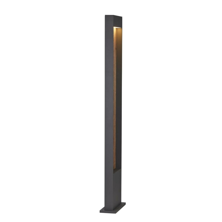 SLV LED Außenleuchte FLATT POLE 100cm LED Wegeleuchte CCT-Switch 3000K/4000K 400lm IP65 anthrazit/braun