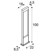 LED Außenleuchte FLATT POLE 100cm LED Wegeleuchte CCT-Switch 3000K/4000K 400lm IP65 anthrazit/braun