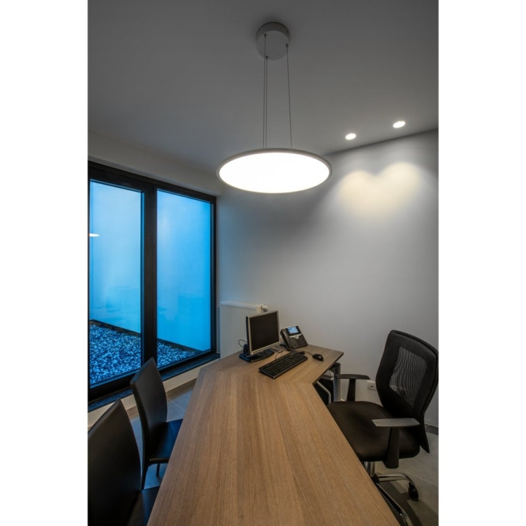 SLV PANEL 60 DALI Indoor LED Pendelleuchten rund grau 4000K
