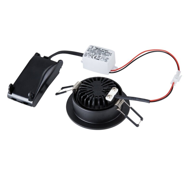 SLV NEW TRIA 68 I CS Indoor LED Deckeneinbauleuchte schwarz rund 3000K 38° inkl. Treiber Clipfedern