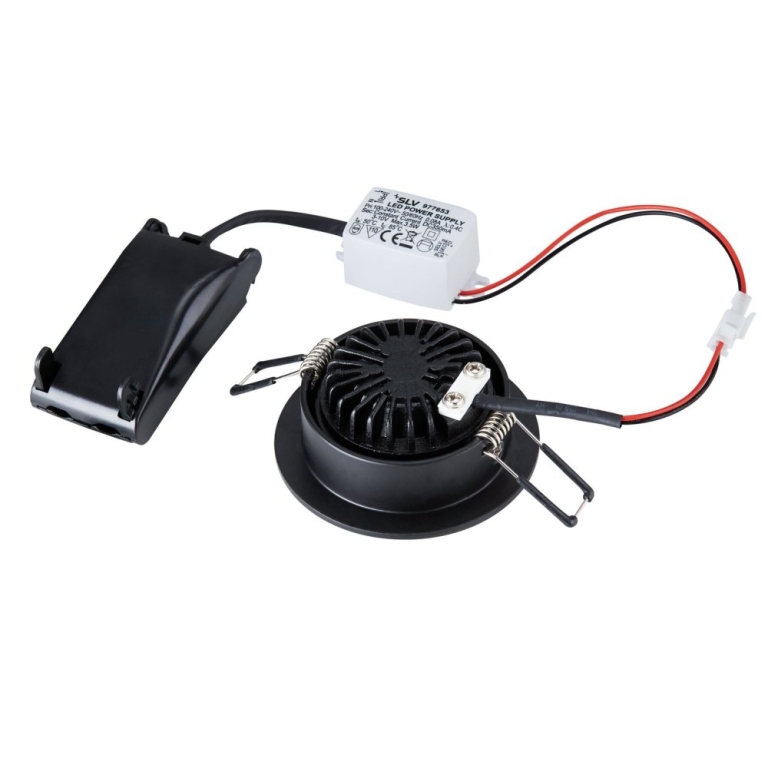 SLV NEW TRIA 68 I CS Indoor LED Deckeneinbauleuchte schwarz rund 2700K 38° inkl. Treiber Clipfedern