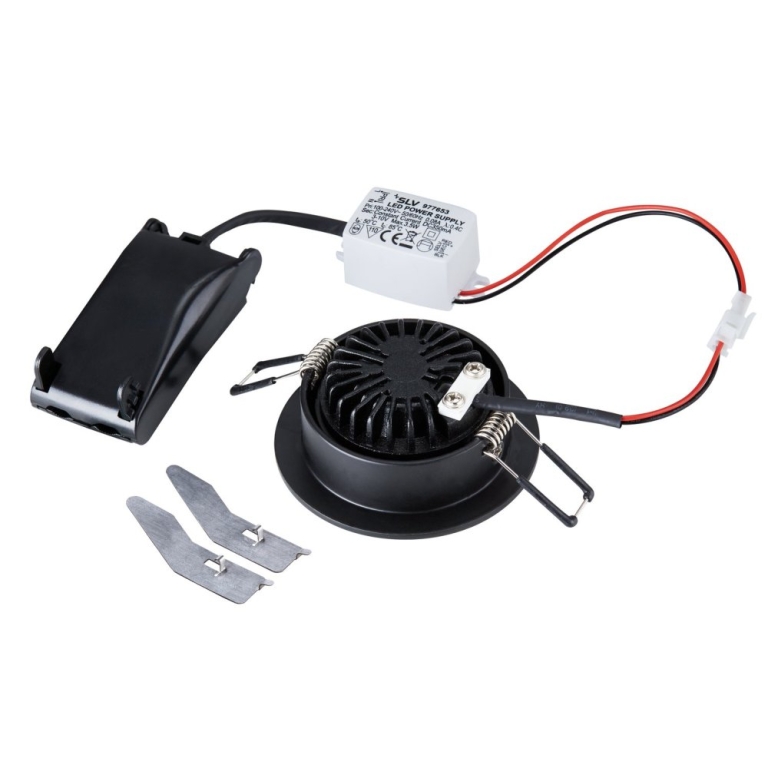 SLV NEW TRIA 68 I CS Indoor LED Deckeneinbauleuchte schwarz rund 2700K 38° inkl. Treiber Clipfedern