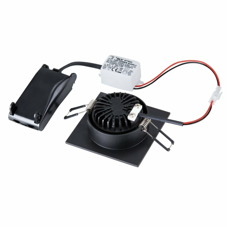 SLV NEW TRIA 68 I CS Indoor LED Deckeneinbauleuchte schwarz eckig 3000K 38° inkl. Treiber Clipfedern